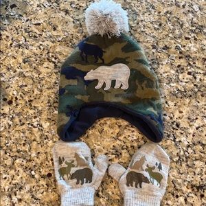 Winter Hat and gloves set for baby boy/toddler